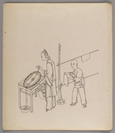 Album of separate leaves: Silk Cultivation and Production by Chinese School